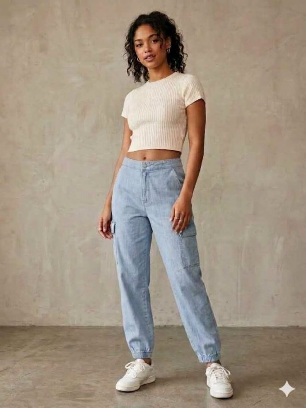 For the Republic Denim Light Wash Chambray Cargo Jogger Pants Small/P Women's